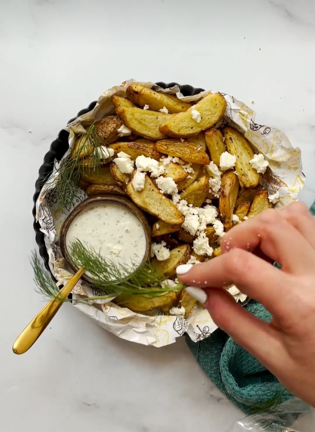 Classic French Fries with Feta Dip
