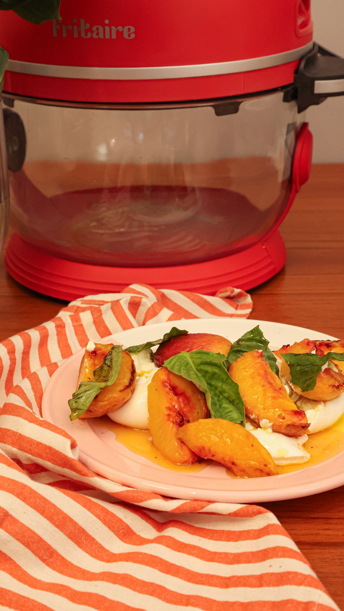 Air Fried Peaches With Burrata