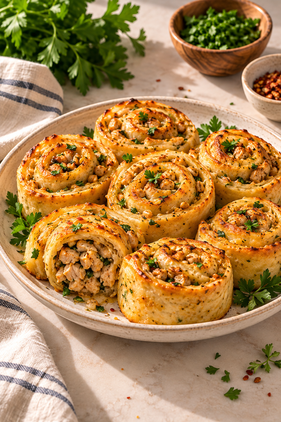 Stuffed Roses with Chicken Filling
